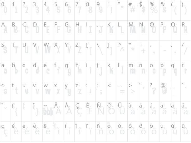 Mr. Bubble Character Map