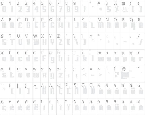 My Puma Character Map