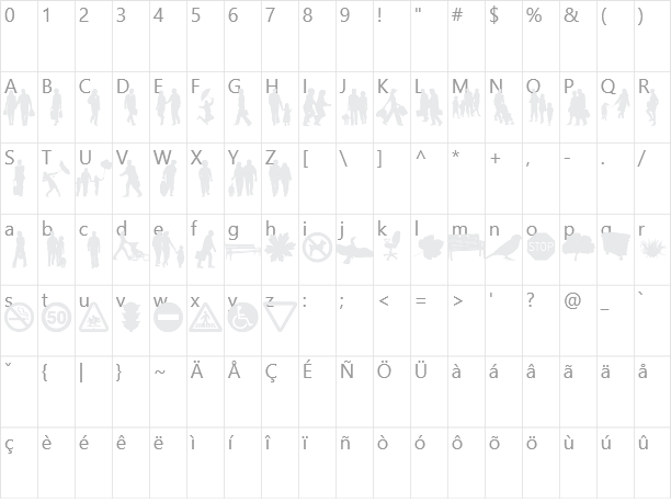 ND Urban II Character Map