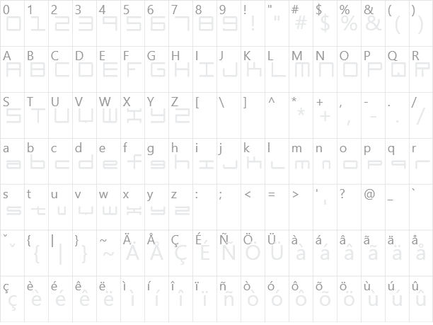 Oscilloscope 4 Character Map