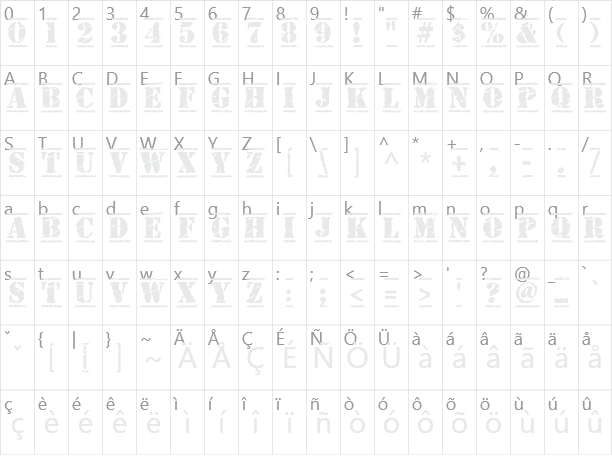 Old Stamper Character Map