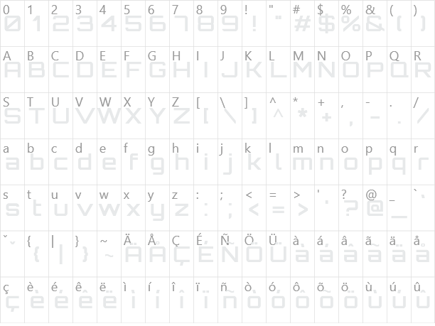 Orbitron Character Map