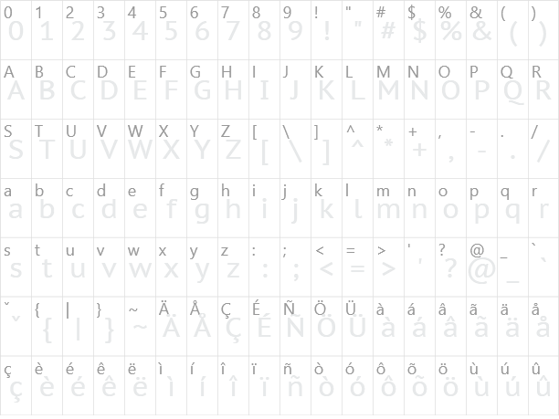 PT Sans Character Map