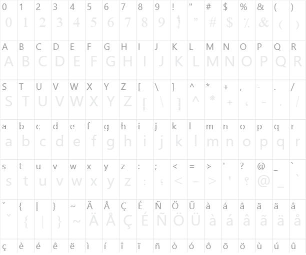 PT Simple Ruled Character Map