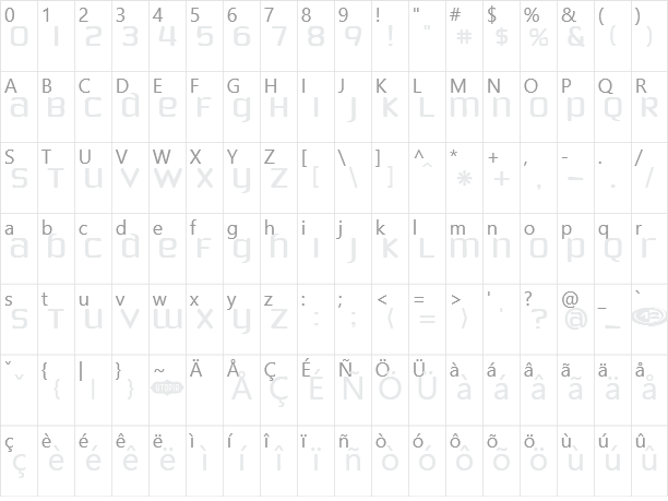 Phoenix Sans Character Map