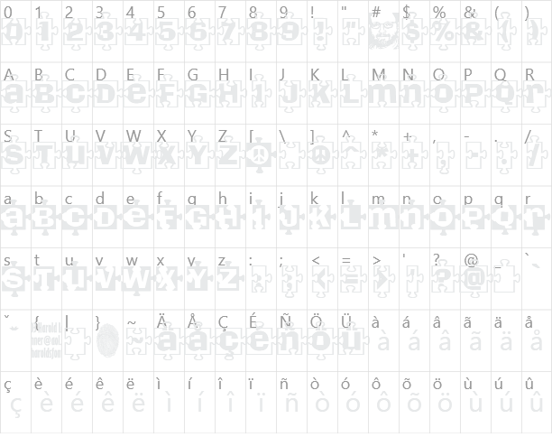 Pieces Character Map