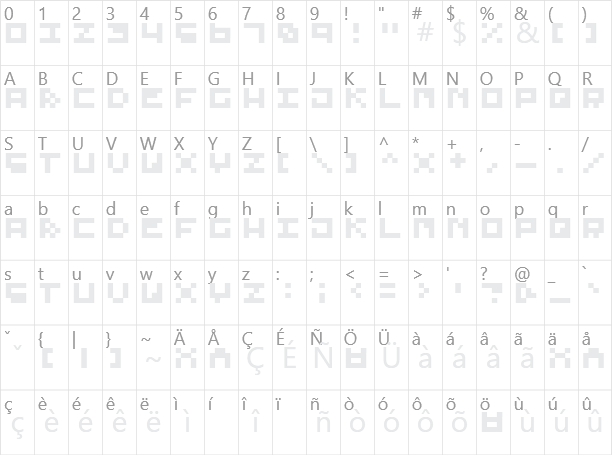 Pixel 4x4 Character Map