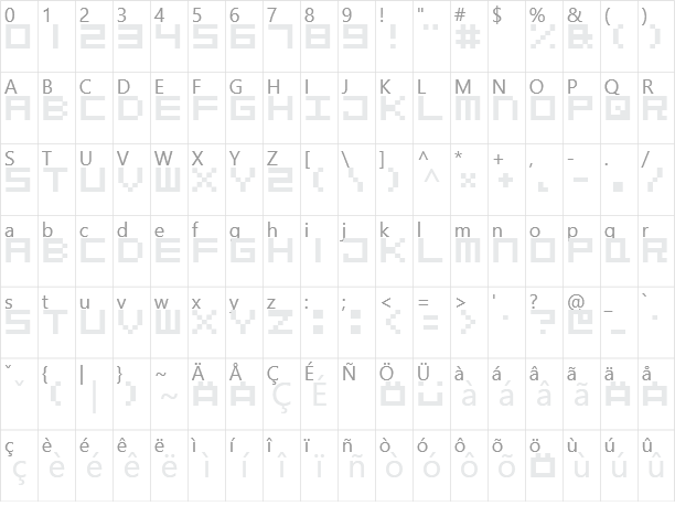 Pixel Ex Character Map