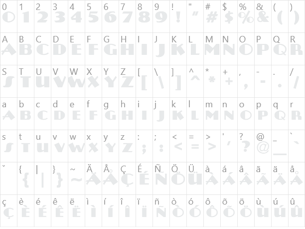 Plug NickelBlack Character Map