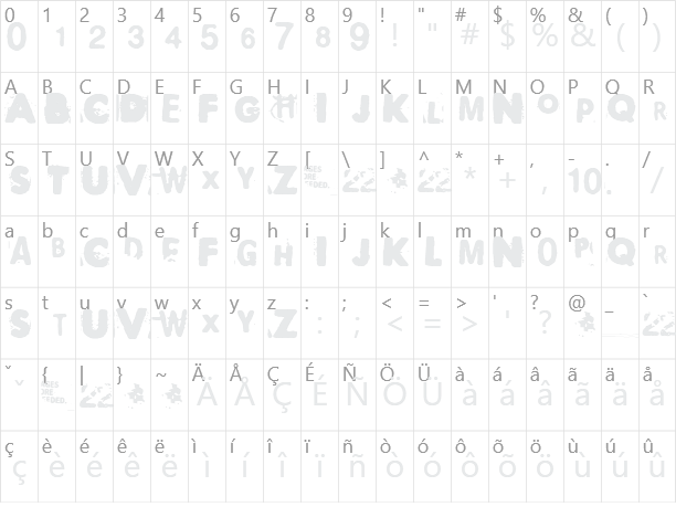 Polaroid 22 Character Map