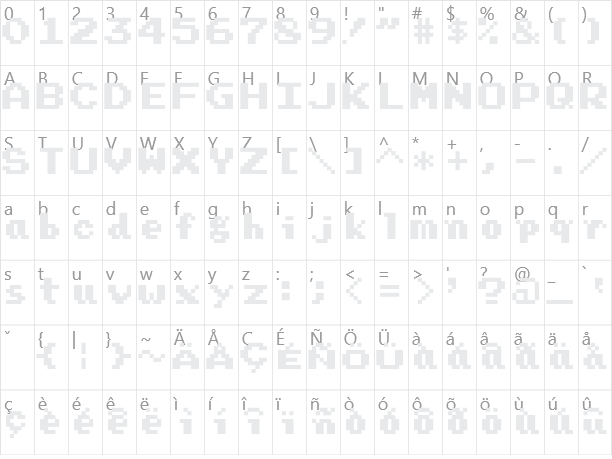 Press Start Character Map