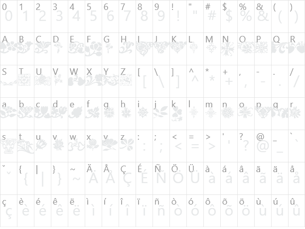 Printers Ornaments One Character Map