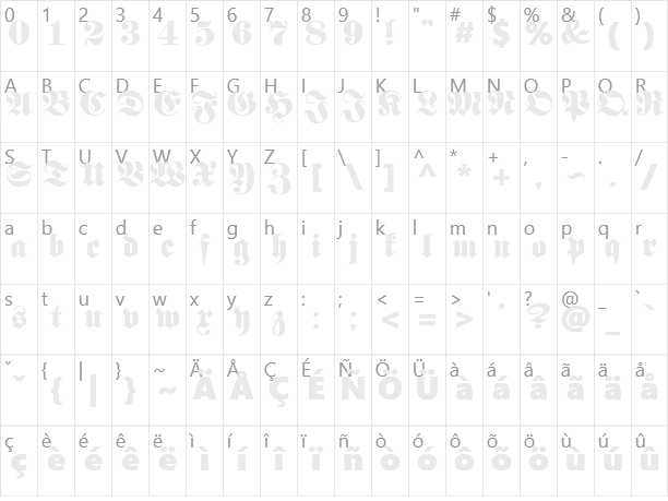 Proclamate Heavy Character Map