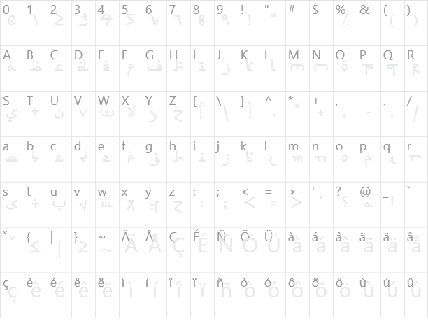 Pseudo Saudi Character Map