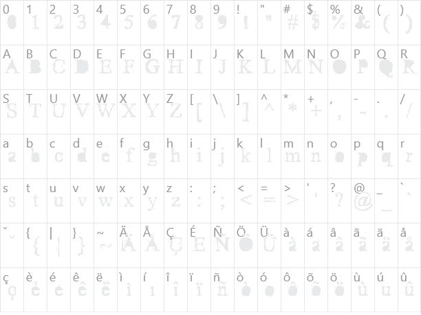 Pudmonkey Character Map