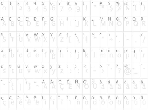 Puritan 2.0 Character Map