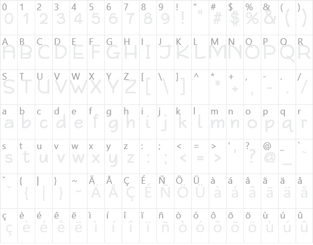 Qarmic sans Character Map