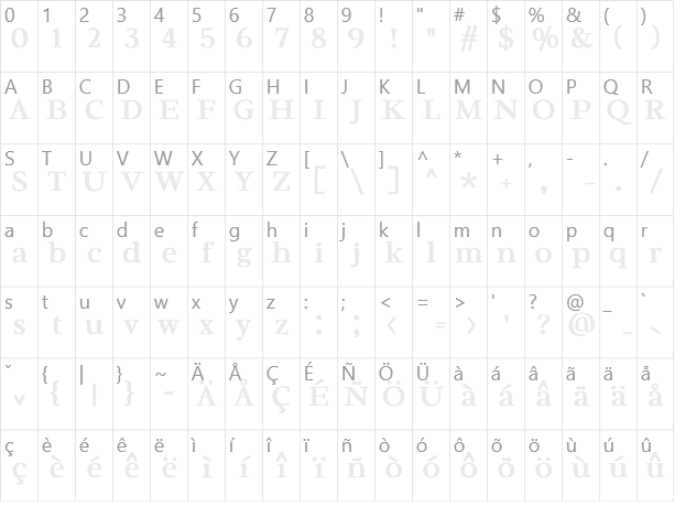 Radley Character Map