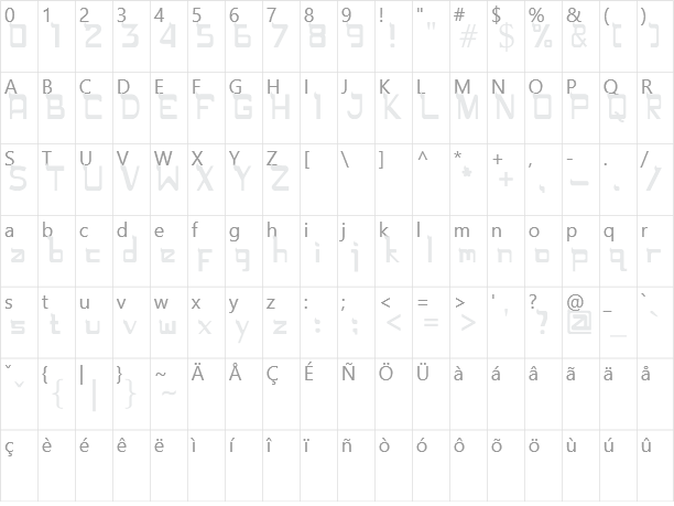 Rugamika Character Map