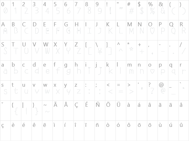  らぶ S2G Love Character Map