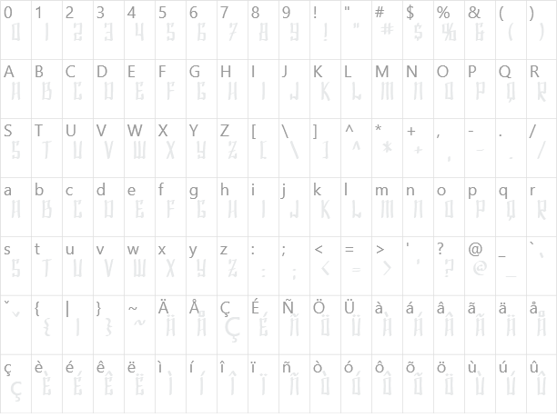 SF Shai Fontai Character Map