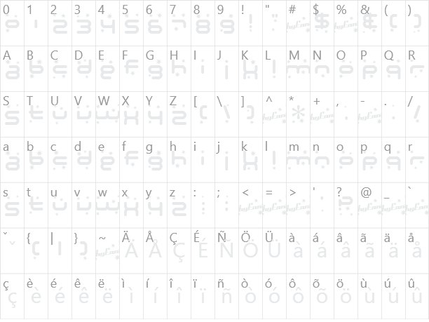 SF Technodelight Character Map