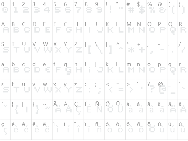 Sevenet 7 Character Map