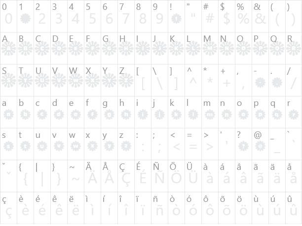 Shower Flower Character Map