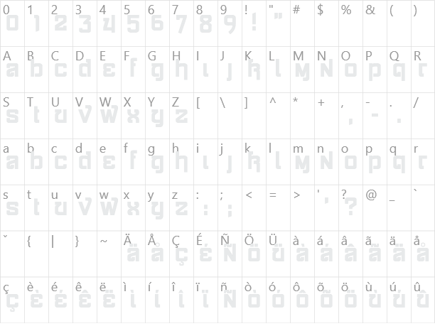 Siamese Katsong Character Map