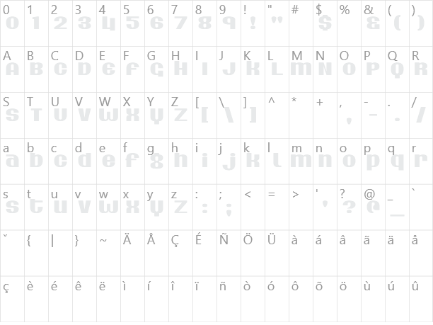 Silver Dollar Character Map