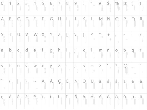 Six Caps Character Map