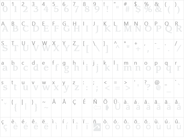 Sling Character Map