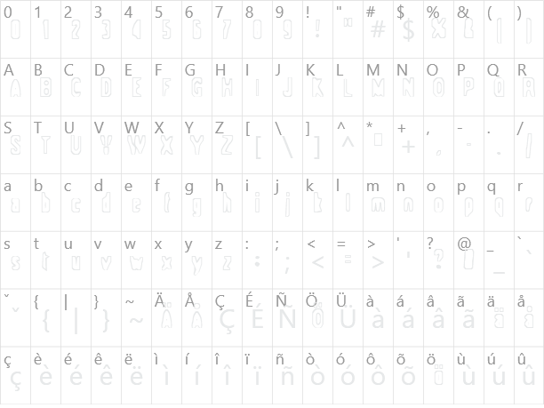 Spaceship 354 Character Map