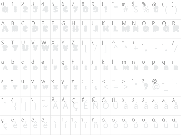 Spilt Ink Character Map