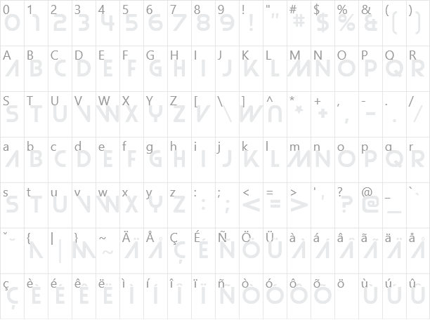 Strasua Character Map