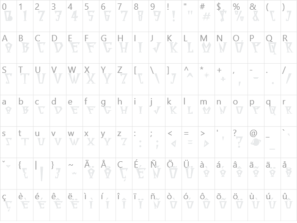 Surfinta Mars Character Map