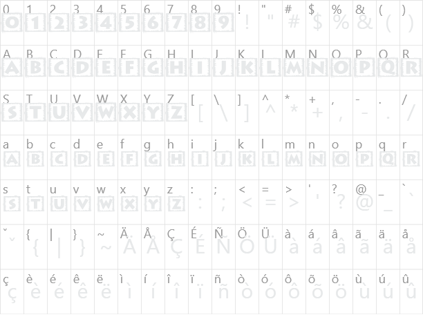 Taco Box Character Map