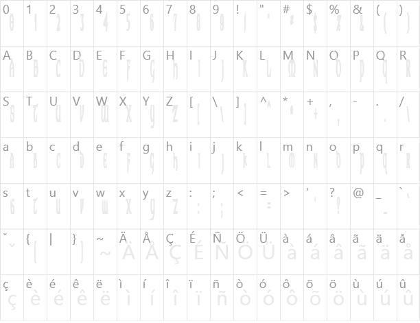 Techno Longer Character Map