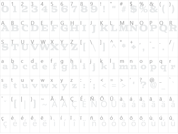 Tekton Character Map