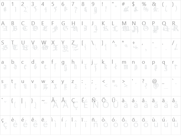 Tfu Tfu Character Map