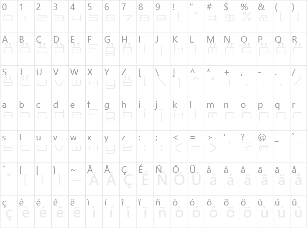 Tidy Curve TV Character Map