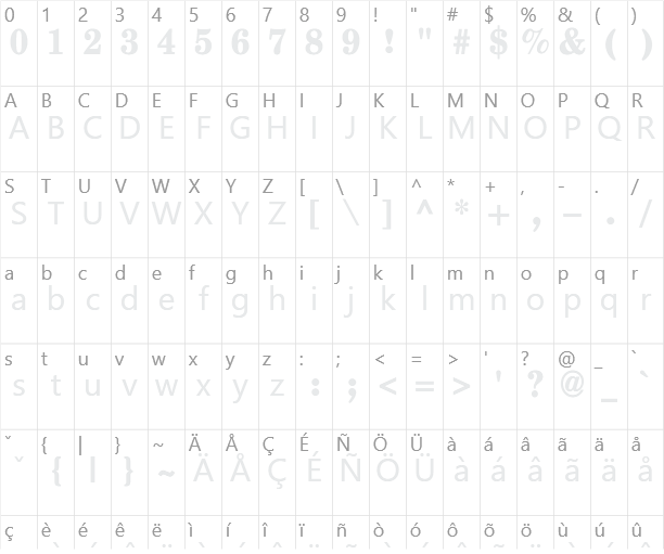 Titr Character Map