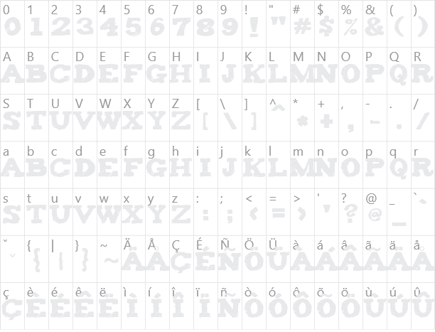 Tiza Character Map