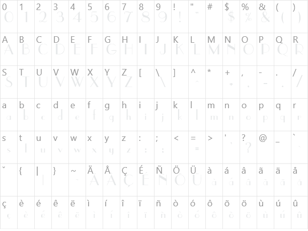 UpperEastSide Character Map