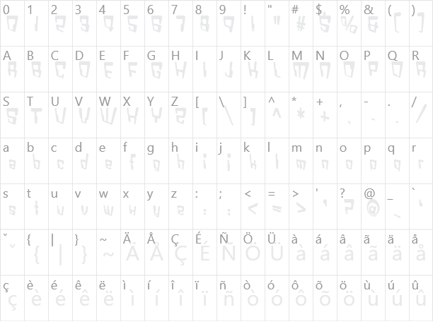 VTC Bad Data Trip Character Map