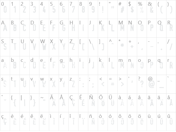 XBAND Rough Character Map