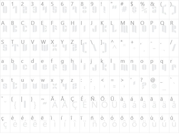 Xacto Blade Character Map