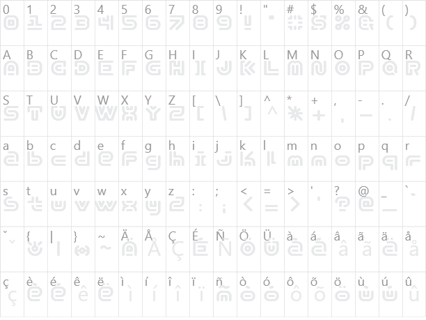 Y2K Subterran Express Character Map