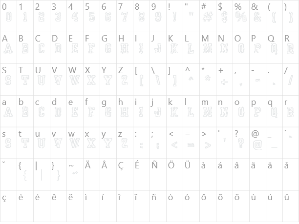 YearBookMess Character Map