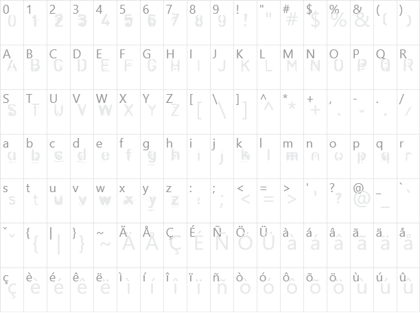 Zombie-Noize Character Map